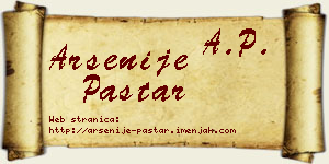 Arsenije Paštar vizit kartica